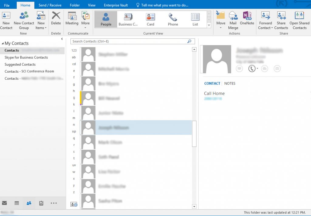 Outlook Contacts